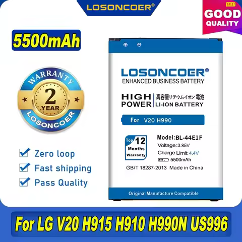 5500mAh BL-44E1F Mobile Phone Battery For LG V20 H915 H910 H990N US996 F800L F800 H990 VS995 LS997 H