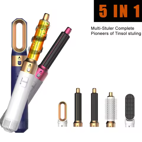 New 5-in-1 Hair Dryer Hot Comb Set Professional Curling Iron Hair Straightener Styling Tool for Dyso