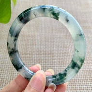 冰種 天然翡翠 緬甸 A玉 玉鐲 • 冰種墨花翡翠圓鐲