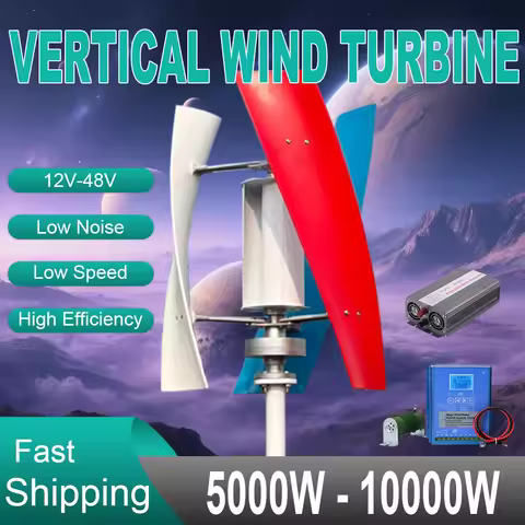 5KW Vertical 10KWH/Day System With Solar Panel Hybrid Controller Axis Maglev Wind Turbine Free Deliv