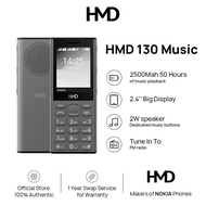 HMD&Nokia 130 Music Feature Phone  Free Headset 2G 2.4 in Display 2W Big Speakers 2500Mah Long-Lasti