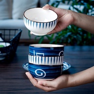 2026 New Style Bowl Set Japanese Style Influencer Rice Bowl Underglaze Color Bowl Simple INS Style C