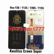 lcd touchscreen fullset kwalitas crown super vivo y20 y12s y20s y15s - hitam