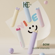 Hecca BOW Dopamine ss304L Utensils Stainless Steel Cutlery for Office School Cute Ribbon Shape