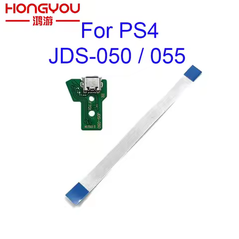 JDS-050/055 USB Charging Port Socket Board 12 pin flex ribbon cable with PCB Board micro USB For PS4