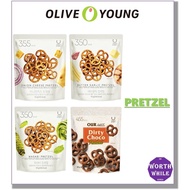 Olive Young Delight /❣️Big Sale /Olive Young Low Calorie Pretzels /Butter Garlic /Onion Cheese /Wasabi /Dirty Choco
