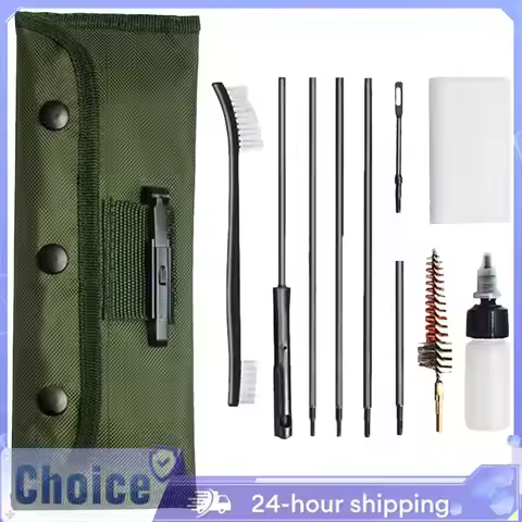 12pcs/Set Pistol Handguns Rod Cleaner Brush Tools with Pouch Cleaning Brush Kit Gun Cleaner Set for 