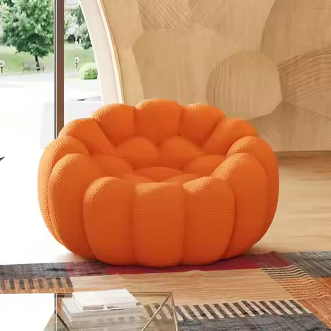 Extra Large Bubble Chair, 49.21'' Wide Lazy Sofa, Upholstered Mesh Fabric, 3D Honeycomb Curved Couch