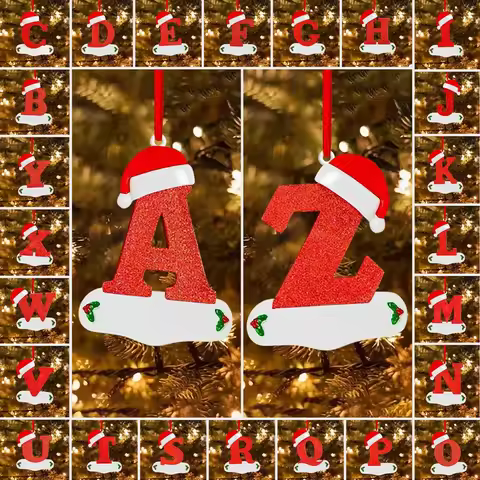 Christmas Acrylic Letter Pendant 2024 Merry Cristmas Decoration Xmas Tree Hanging Ornaments Navidad 