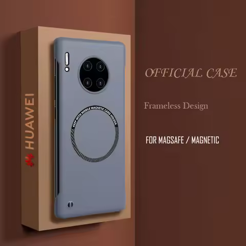 Magnetic Iron Plate Frameless Hard PC Phone Case For Magsafe Huawei Mate 50 40 30 20 Nova 9 SE Pro 8