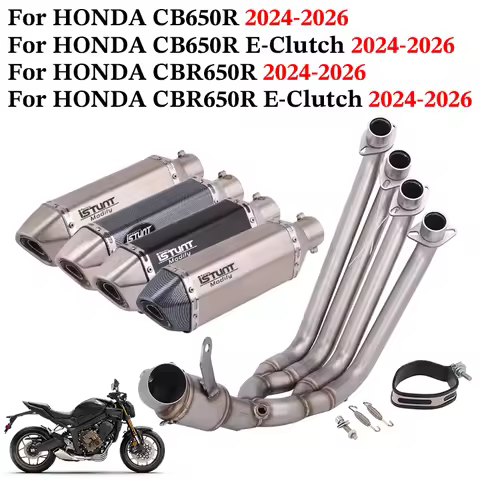 For HONDA CB650R CB 650R CBR650R E-Clutch 2024 2025 2026 Motorcycle Full Exhaust Escape System Front