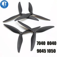 2Pairs Carbon Nylon Propeller Props 7040 8040 9045 1050 3-Blade CW CCW 7inch/8inch/9inch/10inch For 