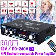 AK380/AK370/AK170 800W Bluetooth Amplifier Audio Karaoke Home Theater Amplifier 2 Channel Power Class D Amplifier USB