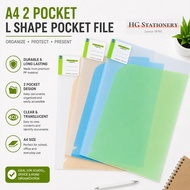 A4 Size 2 Pockets L Shape Pocket File Transparent Folder Waterproof Document