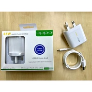 (65W) 10V/6.5A Oppo Smart SuperVOOC Adapter Charger Type C USB Cable Set Oppo Ace2 Reno7 Pro