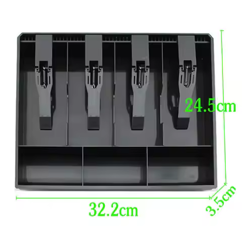 4 Bill Slots Register Drawer Tray Classify Store Money Storage Box for Restaurants