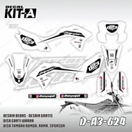 Stiker KLX BF 150 decal setiker KLX BF stiker motor MOTIF PUTIH HITAM