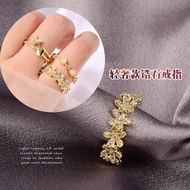Manicure Real Gold Color Retention Ring Zircon Diamond Flashing Diamond Manicure Ring Jewelry