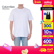 CALVIN KLEIN เสื้อยืดคอกลมแขนสั้นผู้ชาย Luxury Cotton T-shirt ทรง Relaxed รุ่น 4LB275G YAF - สีขาว