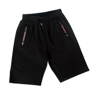 CHALLENGER Mens Plus Size Slim Cut Jogger Shorts with Adjustable Drawstring CH5039C3 (Black) Seluar 
