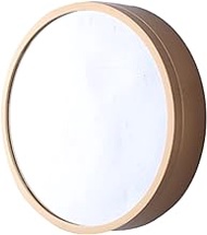 Beauty Mirror Round Bathroom Mirror Cabinet, Wall Storage Cabinet Mirror Medicine Cabinet with Slow-Close Wooden Frame Dressing Mirror,Black_50CM