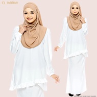 QAYLA KURUNG by EL JANNAH TRENDING PREMIUM CROMO CREPE PEARL WHITE
