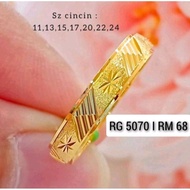 ORIGINAL ZHULIAN Cincin Belah Rotan saduran emas 999 RG5070