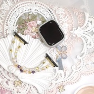 紫霧珍珠花園 淡水珍珠 紫水晶 白水晶 18k金 手錶鍊 錶帶