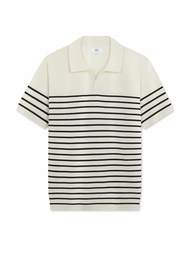 AIIZ (เอ ทู แซด) - เสื้อสเวสเตอร์แขนสั้นผู้ชายคอโปโลทอลายทาง Men's Striped ShortSleeve Polo Sweater