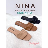 Prettyfeet NINA Sandal Perempuan Plus Size - Women Slipper - Size 41 to 47 (Ready Stock)