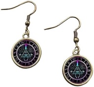 2 Colors Glass Necklace Steampunk Drama Gravity Falls Mysteries Bill Cipher Wheel Time Gems Pendant