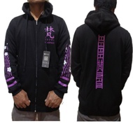 jaket sweater hoodie pria brahman tokyo revengers - hitam lis ungu m