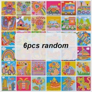 6pcs 3D EVA Sticky Mosaics Paintings Cartoon Airplane Car Spaceship Cat Dog Animal Drawing DIY Foam 