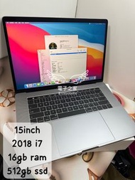 (秒賣15寸i7頂配) APPLE Macbook Pro 15寸 2018 ver Retina i7 2.2 2.6/ 16gb ram/512gb SSD / Touch bar