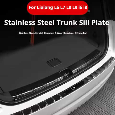 For Li Lixiang L6 L7 L8 L9 I6 I8 Car Stainless Steel Trunk Sill Trim Car Trunk Outer Guard Plate Scr