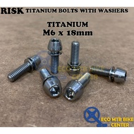 RISK Titanium Bolts with Washers M6x18mm (1PCS)