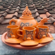 POCI SET CLAY BOROBUDUR DRAGON TEKO SET BOROBUDUR