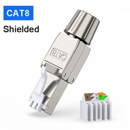ZoeRax Cat6A Cat7 Cat8 Toolless Field Termination Plug Shielded (STP) PoE++ (4PPoE) Modular RJ45 Mal