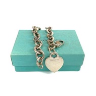 ☆ Tiffany & Co. 蒂芙尼 925 Silver Heart Charm Bracelet 925純銀心形吊飾手鍊 100%真品