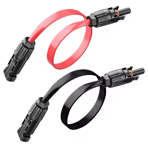 ABZV-Solar Panel Cable 65Cm/26IN/2.17Ft 12AWG Flat PV Window Balcony Wire For Protable Power Station