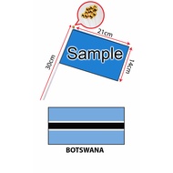 Botswana Hand Flag With Stick (14x21cm)/ Bendera Tangan Dunia Botswana (14x21cm)