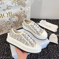 Dior D'Home Canvas Shoes - Women's Retro Casual with Embroidered Logo