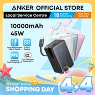 Anker Nano CCC Power Bank 10000mAh 45W 3C Power Bank Built-in USB C Cable Portable Charger A1638