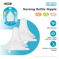 Dr.isla 2PCS/PACK 100% 0riginal wideNeck Teat Baby Puting Bottle Susu Nipple GP05