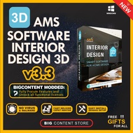 AMS Software Interior Design 3D v3.35 💯 EASY INSTALL SOFTWARE  💯 LIFETIME PREMIUM 💯 FAST DELIVERY 💯 