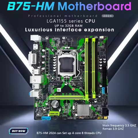 B75-HM Motherboard LGA 1155 Support 4*DDR3 USB3.0 SATA3 NVME M.2 WIFI Placa Mae plate board pc gamer