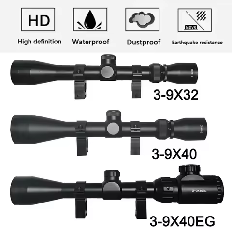 Outdoor Shooting Optics Rifle Scope Adjustable Red Green Reticle Airsoft Sight 3-9x32 3-9x40 3-9x40E