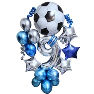 Set of 80cm silver foil balloon numbers, soccer ball sports theme, soccer ball, sport, futsal, stand