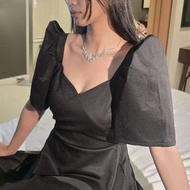 Dolores Filipiniana Puff Sleeve Dress Overlap Tube Modern Filipiniana Church Dress Taytay Supplier