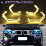 RGB Multi-colored App control M4 Style LED Headlight Angel Eyes Bulb Ring Lamp for BMW X6 F16 2015-2